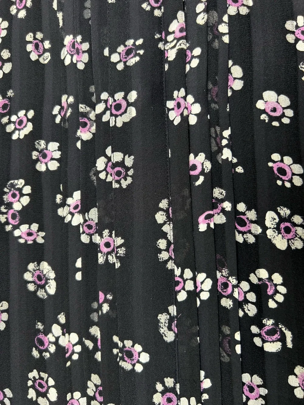TORY‎ BURCH Avery Silk Floral Mini Shirt Dress Black Pink Size 4 Preppy Resort
